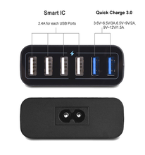 Load image into Gallery viewer, QC3.0 USB 5V 12A 60W multi port charger 6 USB  charging station