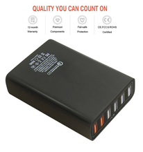 Load image into Gallery viewer, QC3.0 USB 5V 12A 60W multi port charger 6 USB  charging station