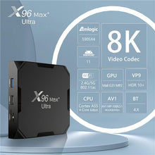 Load image into Gallery viewer, X96 Max Plus Ultra TV Box Android 11 Amlogic  Dual Wi-Fi, 4GB 64GB + Keyboard