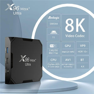 X96 Max Plus Ultra TV Box Android 11 Amlogic  Dual Wi-Fi, 4GB 64GB + Keyboard