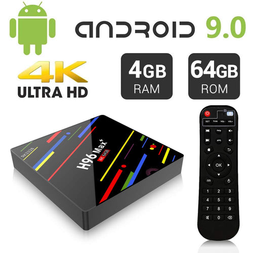 H96 Max Plus Android 9.0 TV Box,  4 GB RAM 64 GB ROM Ultra HD