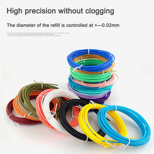 3D Pen Filament 328 Feet, 30 Colors, Each Color 16.4Ft PLA Filament Refills 1.75mm