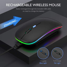 Load image into Gallery viewer, LED Wireless Mouse, Rechargeable Slim Wireless Silent Mouse, 2.4G Portable USB