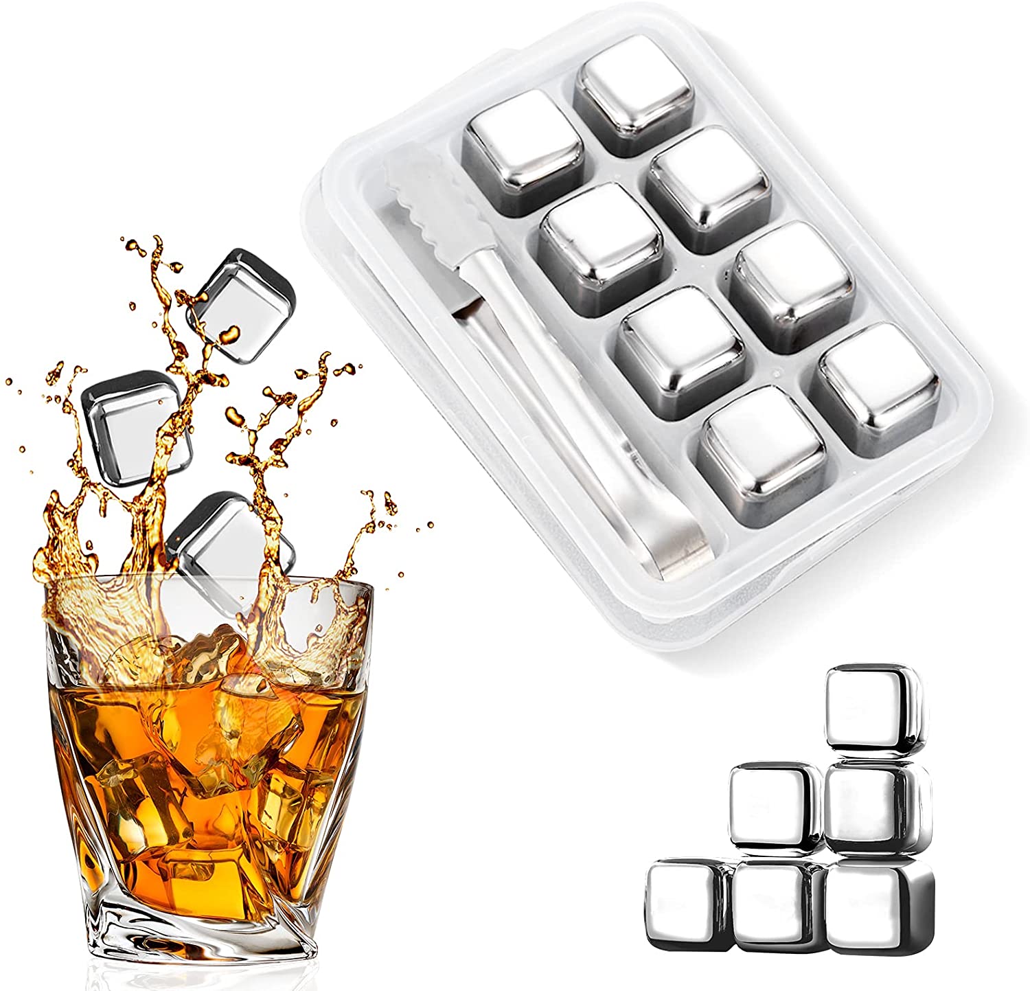 2pcs 304 stainless steel ice ball (40mm) ice cube whiskey metal