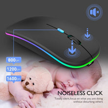 Load image into Gallery viewer, LED Wireless Mouse, Rechargeable Slim Wireless Silent Mouse, 2.4G Portable USB