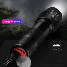 Load image into Gallery viewer, T6 Rechargeable Tactical Flashlight Ultra-Bright XML-T6 LED Torch (with case)