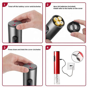 Electric Wine Opener, Rechargeable Automatic Corkscrew Wine Bottle Opener with Gift Bag