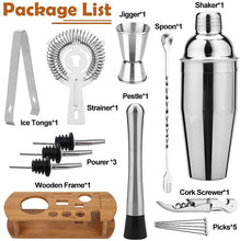 Load image into Gallery viewer, Mixology Bartender Kit with Stand | Bar Set Cocktail Shaker Set for Drink Mixing  - 16 Pieces