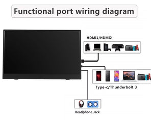 Portable monitor 15.6 4k - Computer LCD Screen Display 1080p for Laptop, Desktop etc. with Protective Case