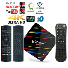 Load image into Gallery viewer, H96 Max Plus Android 9.0 TV Box,  4GB RAM 64GB ROM with MX3 Keyboard