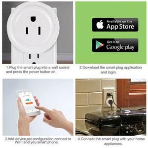 Smart Plug Mini WiFi Outlet Wireless Socket Compatible with Alexa, Echo,Google Home