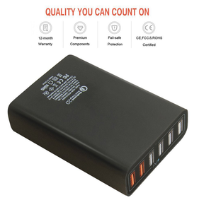 QC3.0 USB 5V 12A 60W multi port charger 6 USB  charging station